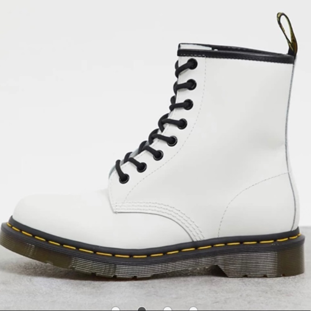 Dr. Martens White 1460 8 Eye Boots - Picture 2 of 6